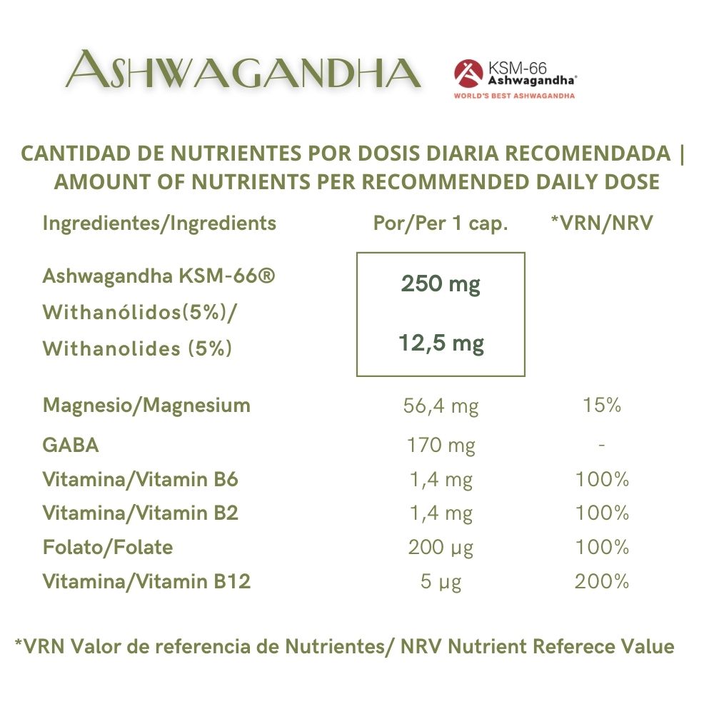 ASHWAGANDHA KSM-66®+MAGNESIO 60 cápsulas - Imagen 5