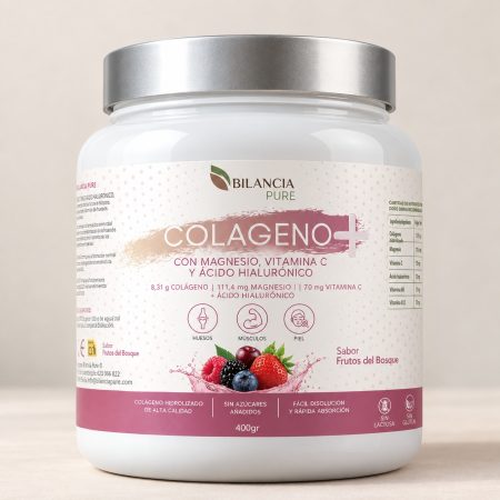 COLÁGENO+ con Magnesio, Vitamina C y Ácido Hialurónico — 400 g · Frutos del Bosque
